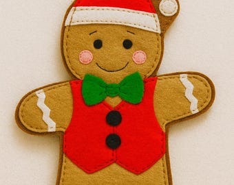 Felt Gingerbread Boy Christmas Ornament PDF Pattern