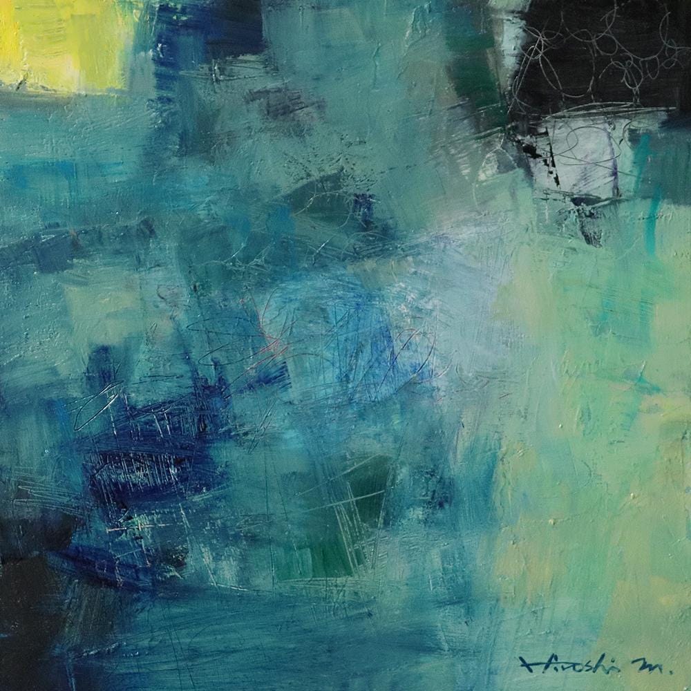 Small Box Painting 2517 - Original Abstract Oil Painting by