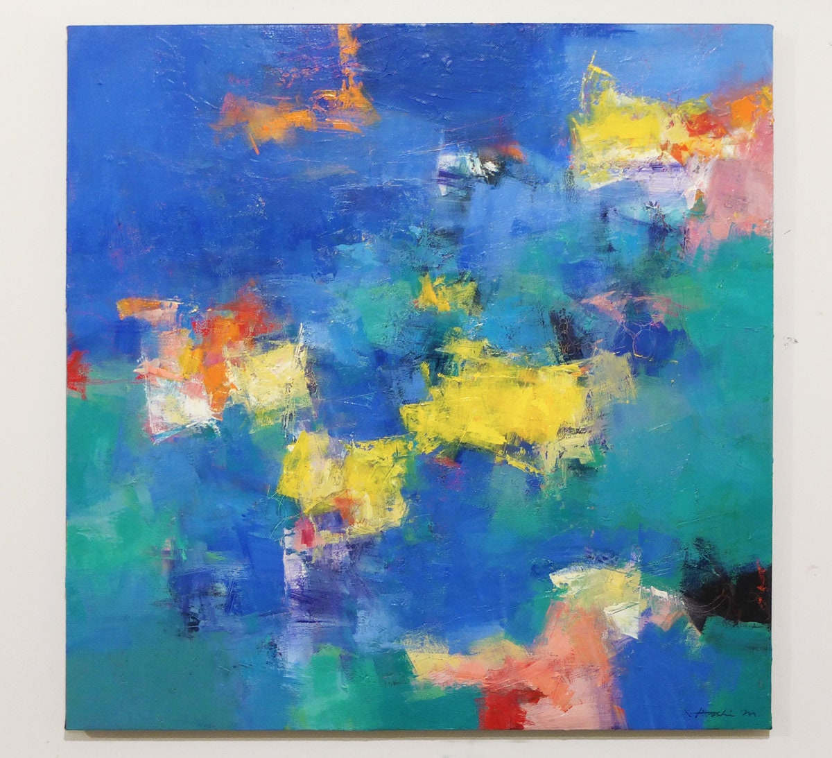 2020年12月 - 1 - 松本博志によるオリジナル抽象油絵 - 60.6 cm x 60.6