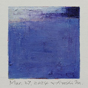Mar. 27, 2024 Original Abstract Oil Painting 9x9 painting 9 cm x 9 cm/4 x 4 with mat 8x10 or with original white frame 8.9x8.9 image 1