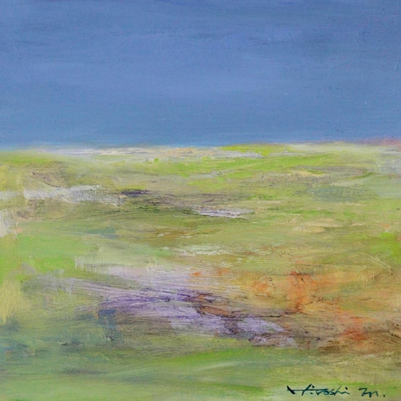 小箱絵 2207 - 松本博志 原画油絵 - 22.7 cm x 22.7 cm (約 8.9 x 8.9
