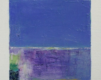 Sep. 13, 2023 - Original Abstract Oil Painting - 9x9 painting (9 cm x 9 cm/4” x 4”) with mat 8”x10” or with original white frame 8.9”x8.9”