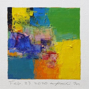 2026年2月12日 - オリジナル抽象油絵 - 9x9インチ（9 cm x 9 cm/4
