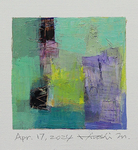 Apr. 17, 2024 - Original Abstract Oil Painting - 9x9 Painting (9
