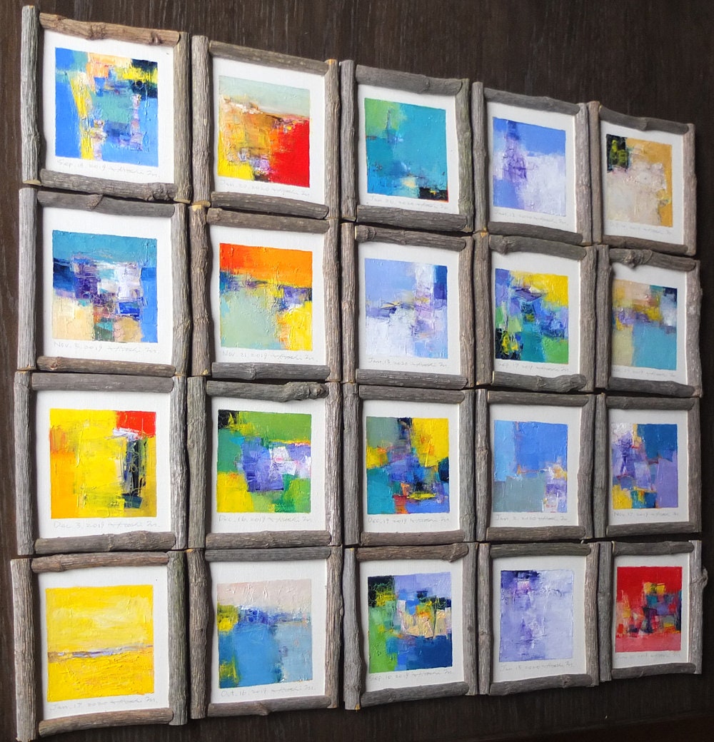 Sep. 17, 2019 Framed Original Abstract Oil Painting 9x9 Sep. 17, 2019 Framed Original Abstract Oil Painting 9x9