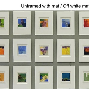 Mar. 27, 2024 Original Abstract Oil Painting 9x9 painting 9 cm x 9 cm/4 x 4 with mat 8x10 or with original white frame 8.9x8.9 image 2
