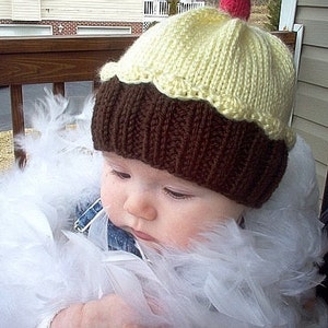 Knitting Pattern Cupcake Hat PDF INSTANT DOWNLOAD Cherry on Top diy Preemie Toddler Child Kids Adult sizes image 4