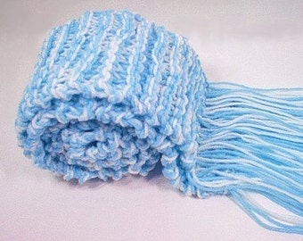 Team Scarf   - Baby Blue and White or Robins Egg Blue and White