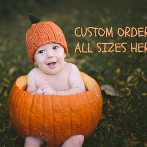 Pumpkin Hat Kids Costume Leaves baby preemie newborn toddler 3 6 9 12 18 months child teen adult Thanksgiving Halloween