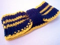 Ear Warmer Headband Cheerleader Sports College Blue and Sunflower Yellow Team Gear Alumni Support Pride