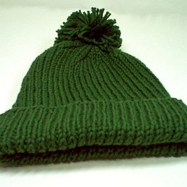 Vintage Rock Band Inspired Wool Hat Cap Toque Green for man or woman Super Soft Acrylic or 100% Wool 1970's