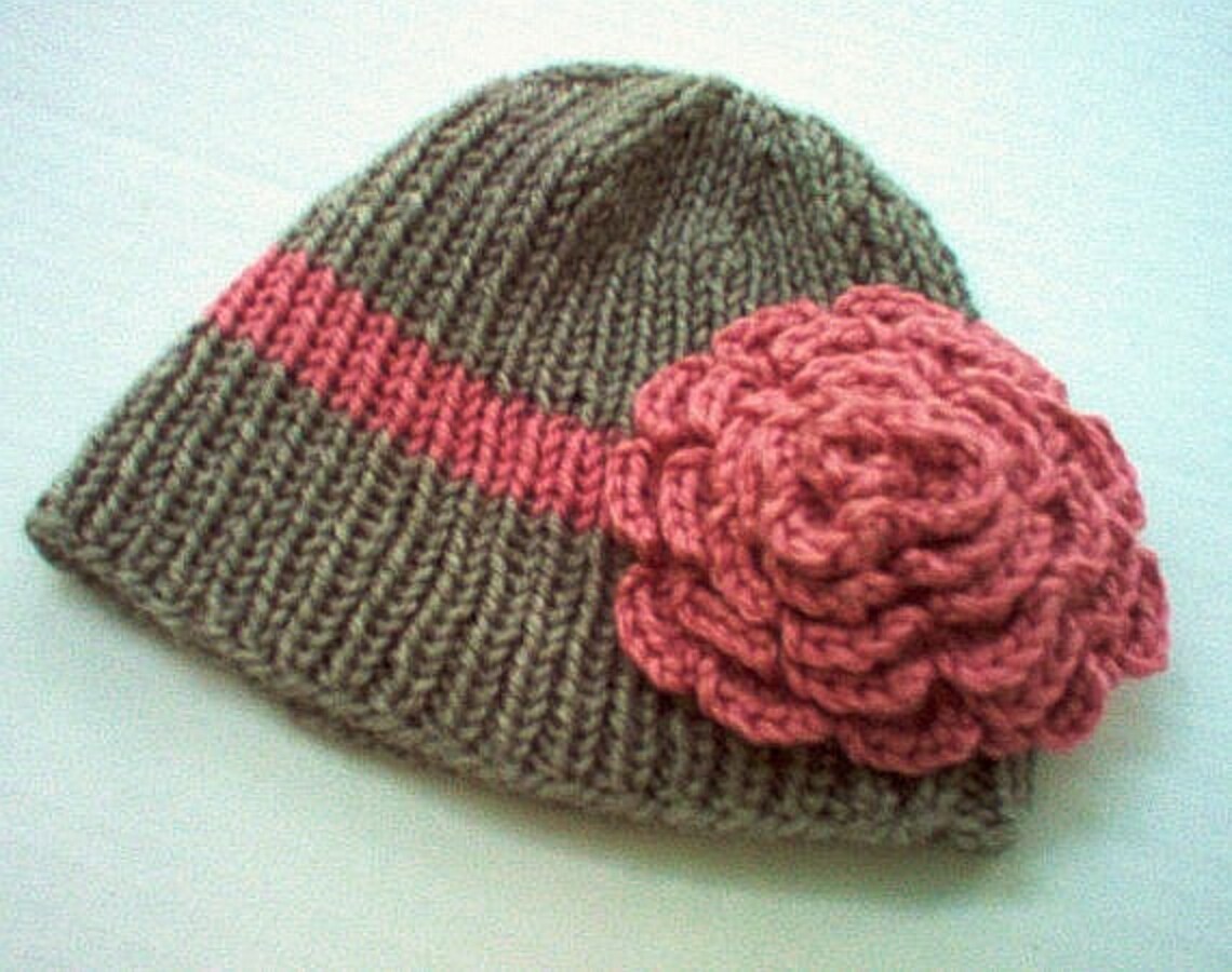 Rose Hat Pattern Abigail Rose Hat Cloche Pattern PDF Knit Preemie Toddler Child Kids ...