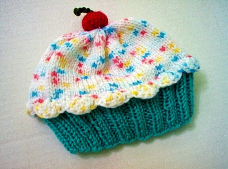 Cupcake Hat preemie newborn baby toddler Cherry on Top Blue Etsy
