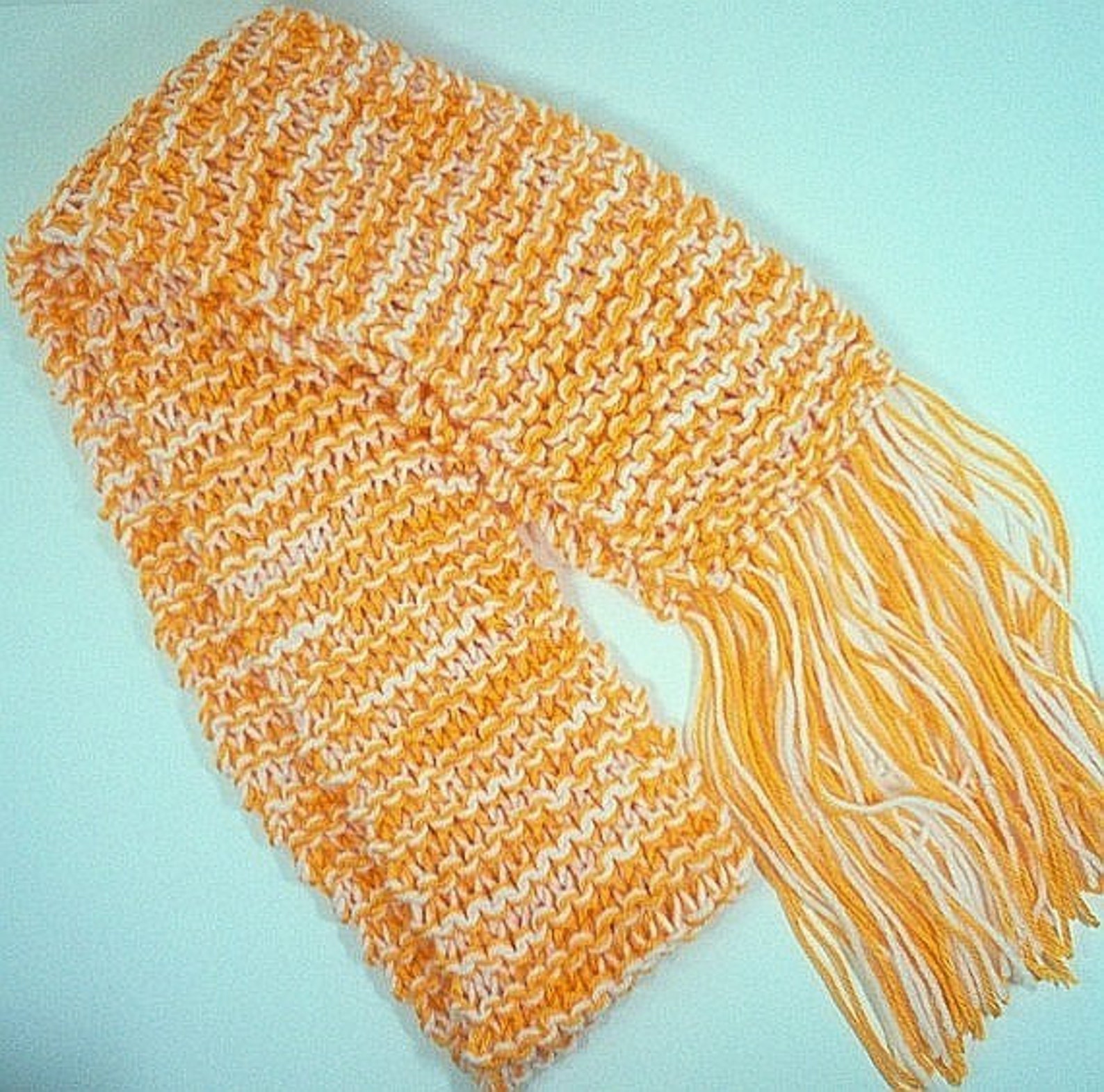 SCARF 195 CM IN MELON ORANGE WOOL  399810 main image 0