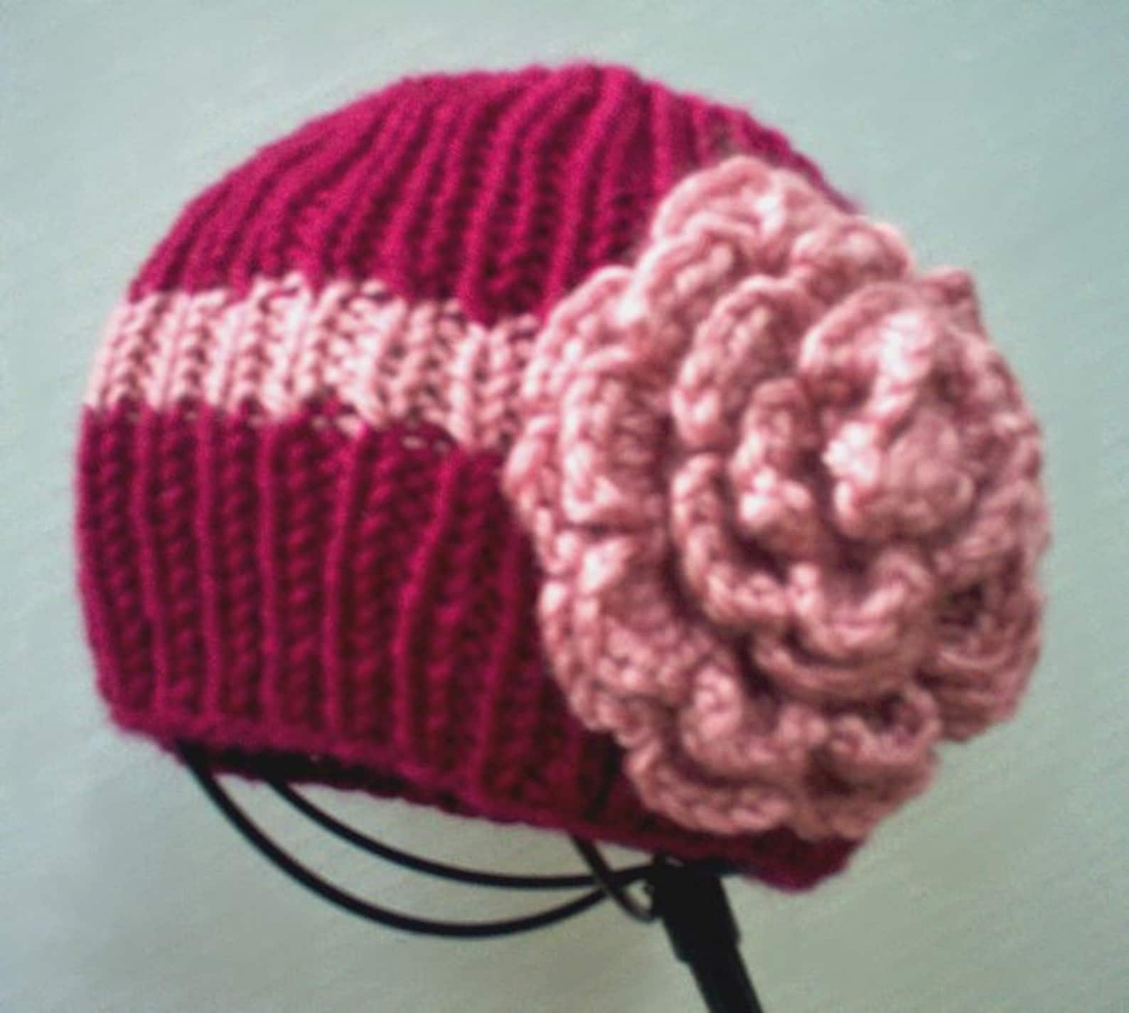 Rose Hat Pattern Abigail Rose Hat Cloche Pattern PDF Knit Preemie Toddler Child Kids ...