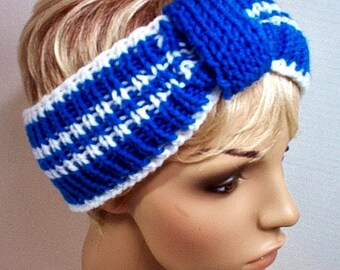 Ear Warmer Headband Cheerleader Sports College University Kentucky Blue White Indianapolis