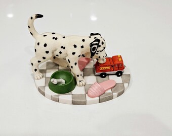 ダルメシアン犬の置物 子犬3匹 黒と白の斑点 - Etsy 日本