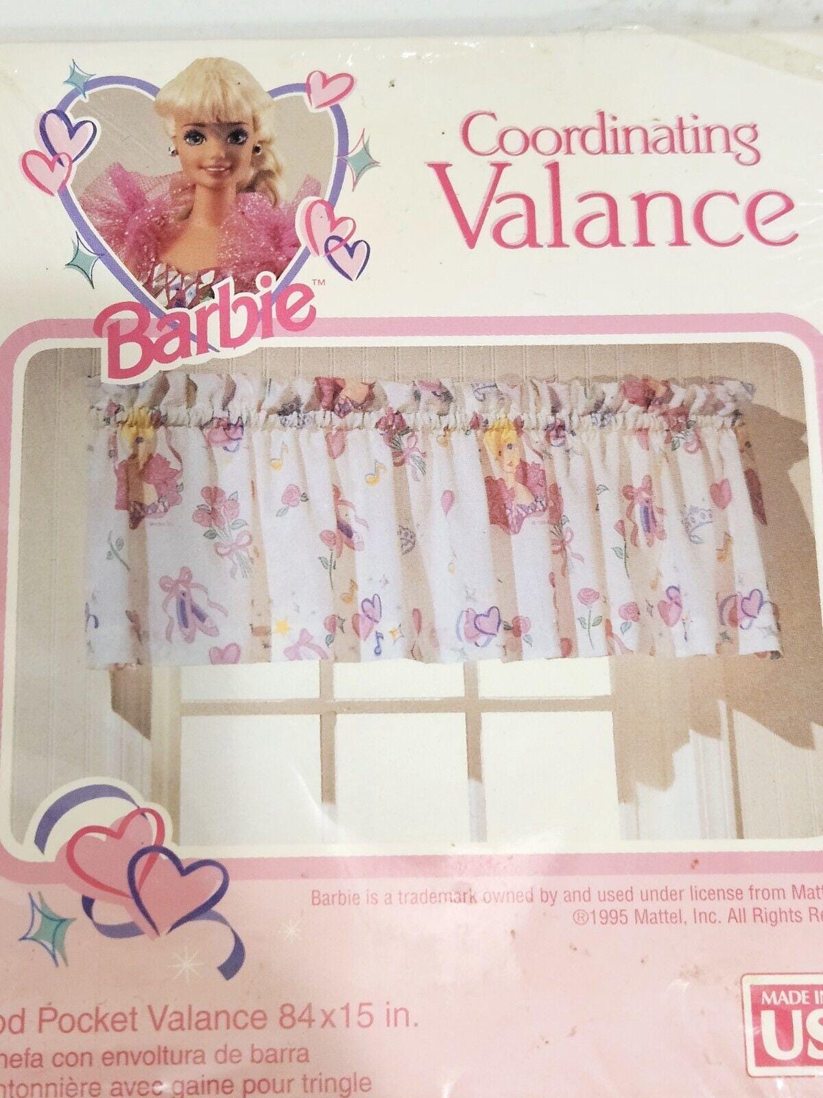 Vintage 1995 Barbie Window Valance 84x15 Dreamstyles by Bibb New Sealed ...