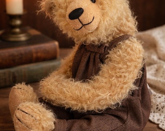 Oso de peluche de artista hecho a mano, oso de peluche de edición limitada Rocky de Gaby Schlotz, oso de peluche coleccionable de 45 cm, regalo perfecto.