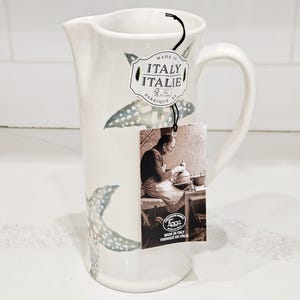 Ceramiche fabbro italian ceramic pitcher starfish coastal vase handmade italy pottery beach house decor luxury nautical gift