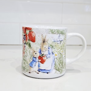 Peter Rabbit Mug Beatrix Potter Mug Easter Bunny Mug Cottagecore Tea Cup Spring Kitchen Decor Rabbit Coffee Mug Gift for Her Storybook Mug