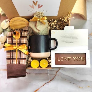 Self care package for him with Artisanal milkchocolate bar, Birthday Gift Basket for husband, Corporate gift boxes men, Ready to gift