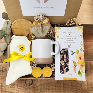 Birthday gift for her with Premium Artisanal Chocolate, sending you a hug, Hygge gift boxes, self care box, Pamper gift box, Ready to gift
