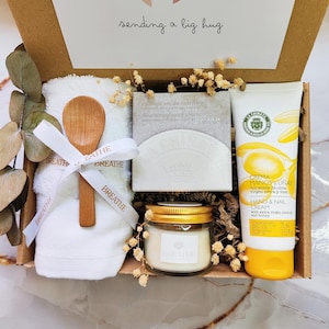 Spa Geschenkbox für Sie mit Handcreme & Shampoo nativem Olivenöl extra, Spa-Geburtstagsgeschenkbox für Frau, Geschenkkorb für Mutter, bereit zum Verschenken
