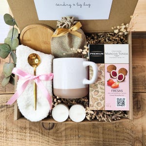 Selfcare-Box mit handwerklicher PREMIUM-Schokolade & niedlicher Tasse für die beste Freundin, Hygge-Selbstpflegebox für sie, ich denke an dich besonderes Geschenk