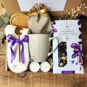 Pacote de cuidados com o luto, caixa de presente de condolências com chocolate artesanal premium, presente para alívio do estresse, cesta de presente Hygge, caixa de autocuidado pronta para presentear
