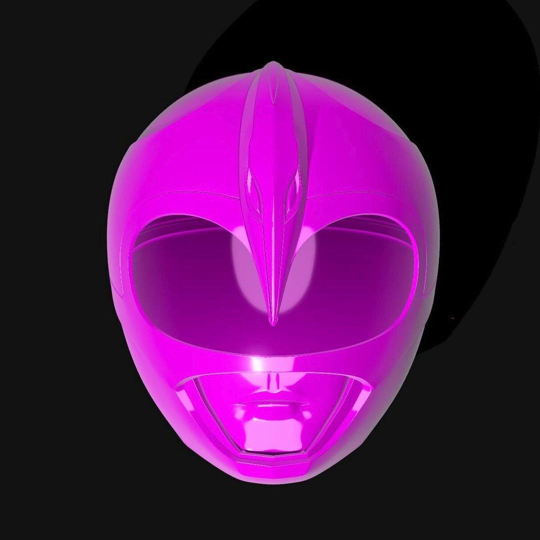 Pink Power Ranger Helmet Pattern Mighty Morphing Power Rangers - Pink Ranger Helmet - 3D Printing Files ...