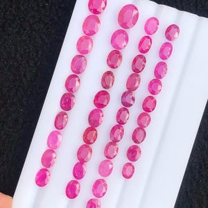 27.60 cts ruby faceted gemstones from Burma available ( 8 to 4.5 mm long )