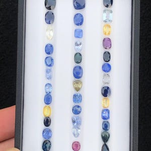 29.60 cts sapphire faceted gemstones available ( 8 to 5 mm long )