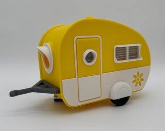Retro Camper Birdhouse – 3D Printed PLA RV Bird House – Unique Outdoor Garden Decor for Bird Lovers