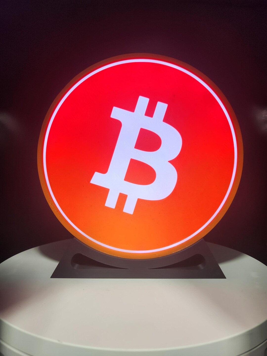 3D Printed LED Bitcoin Lightbox – 8.5” Tall With Stand & Remote ...