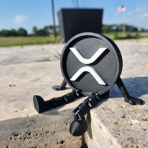 3D Printed XRP Little Guy | Articulated Crypto Desk Buddy | Ripple Fan Gift | Crypto Collectible