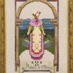 NC148 - Nora Corbett -  Eight Maids A Milking - 12 Days of Christmas - Pattern and Embellishments
