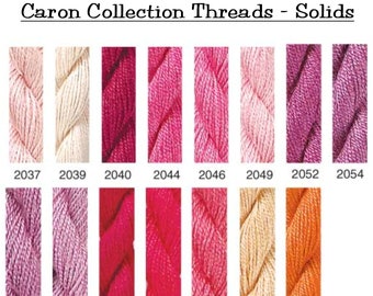 Caron Collection Soie Cristale, Impressions, Wildflowers - Colors 2037-3012 - Solid colored Embroidery Threads