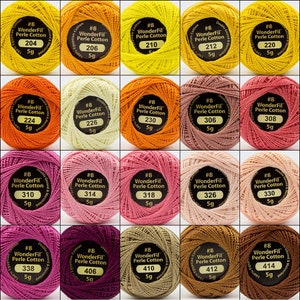 Eleganza/Wonderfil Size 8 Perle Cotton Colors 204-414 **Choose Color** - Solids