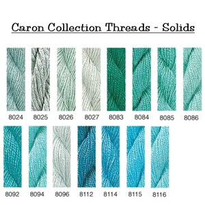 Caron Collection Soie Cristale, Impressions, Wildflowers - Colors 8024-8125 - Solid colored Embroidery Threads