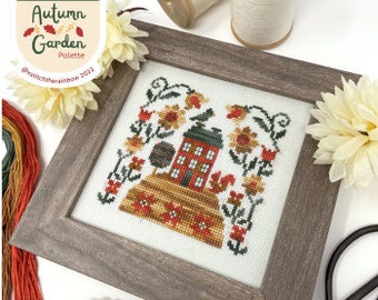 Tiny Modernist - Autumn House On A Hill - Cross Stitch Pattern