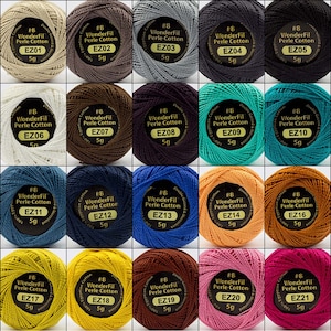 Eleganza/Wonderfil Size 8 Perle Cotton Colors 01-21 **Choose Color** - Solids