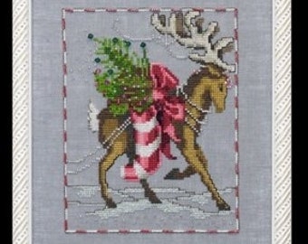 NC119 - Nora Corbett -  Prancer - Christmas Eve Couriers - Pattern and Embellishments