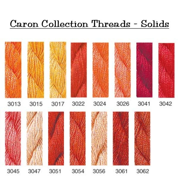 Caron Collection Soie Cristale, Impressions, Wildflowers - Colors 3013-3062 - Solid colored Embroidery Threads