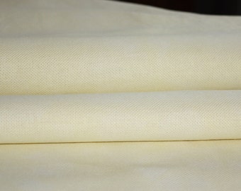 Hand-dyed 14 Ct, 16 Ct, 18 Ct Aida Cloth, BUTTER CREME - Garibaldi's Needle Works - choose count & size/yellow/ivory