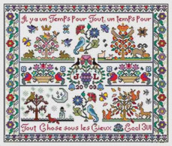 Long Dog Samplers - Quatre Saisons - Cross Stitch Pattern - Etsy