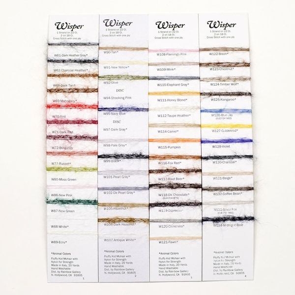 Rainbow Gallery Threads - Wisper - W62-W134 ** Choose Color**