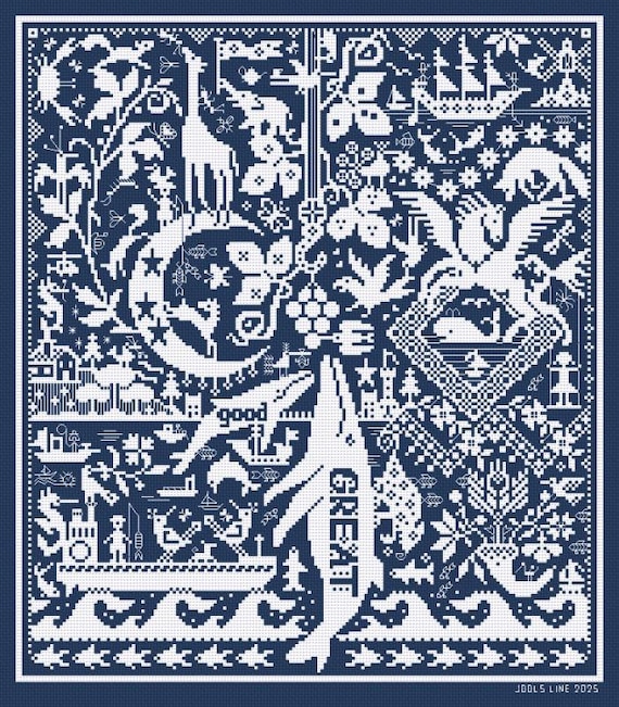 Long Dog Samplers - Fishin' 4 Condiments - Cross Stitch Pattern - Etsy