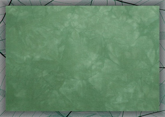 Hand-dyed Zweigart Aida Cloth Sage Green 11 Count thru 22 Count