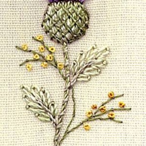 DK Designs Brazilian embroidery- #3859 Thistle Teach Me -Pattern with fabric & instructions or EdMar thread packets-Debbie Kelley